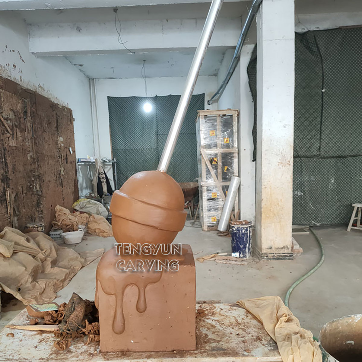 Decorative Colorful Fiberglass Lollipop Sculpture  (4) 1