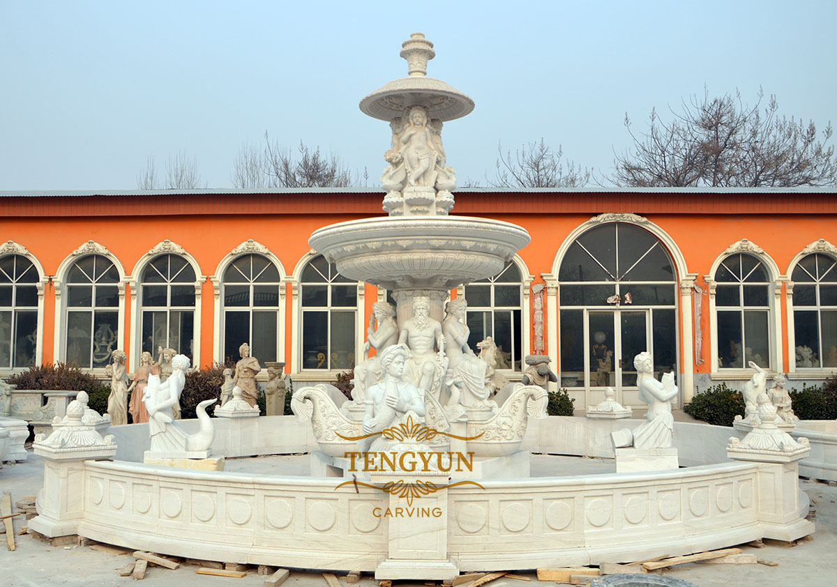 white marble fountain