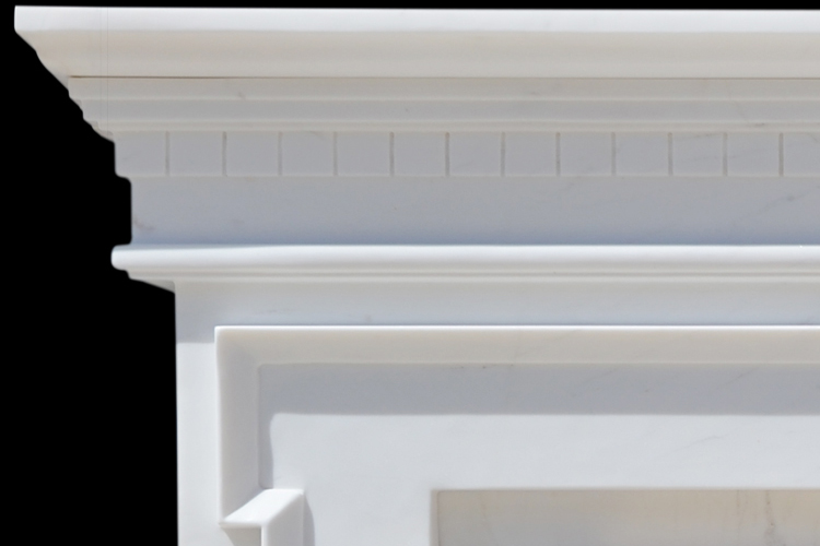 Custom Marble Fireplace American Style White Marble Lines Simple Classical Fireplace Decorative Cabinet Stone Mantel (10)