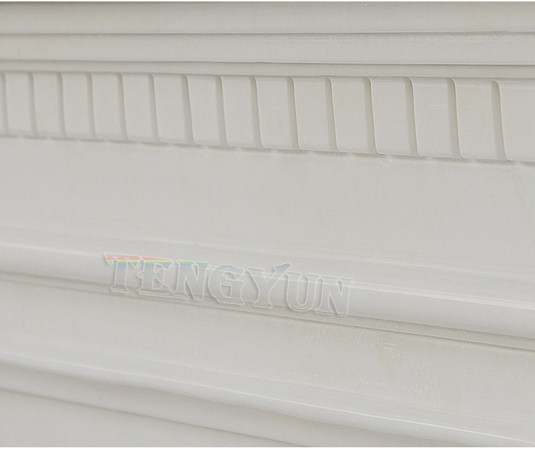Custom Marble Fireplace American Style White Marble Lines Simple Classical Fireplace Decorative Cabinet Stone Mantel (12)