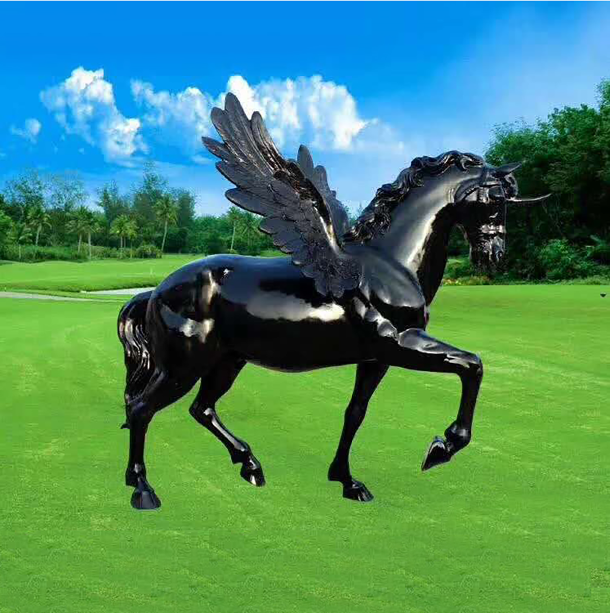 Outdoor Life Size Horse Garden Fiberglass Scu (5) 1