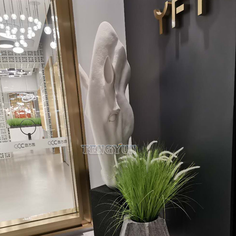 famous large size fiberglass horse head sculpture (4)