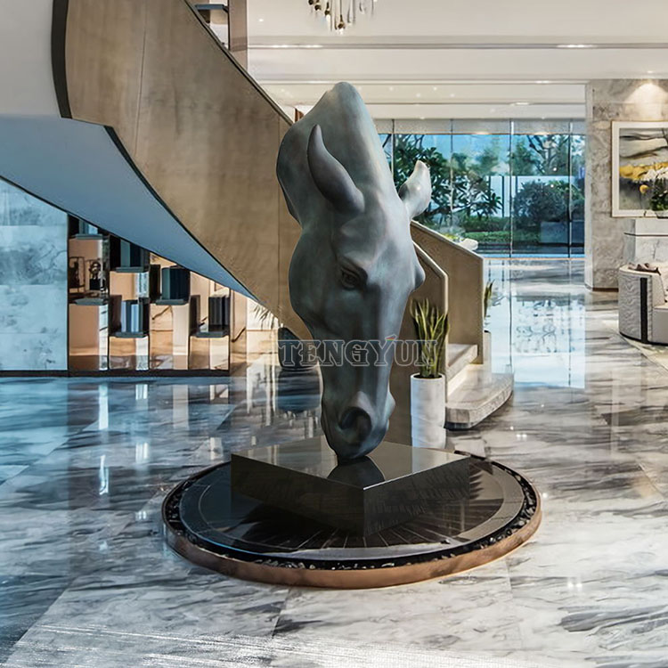 famous large size fiberglass horse head sculpture (5)