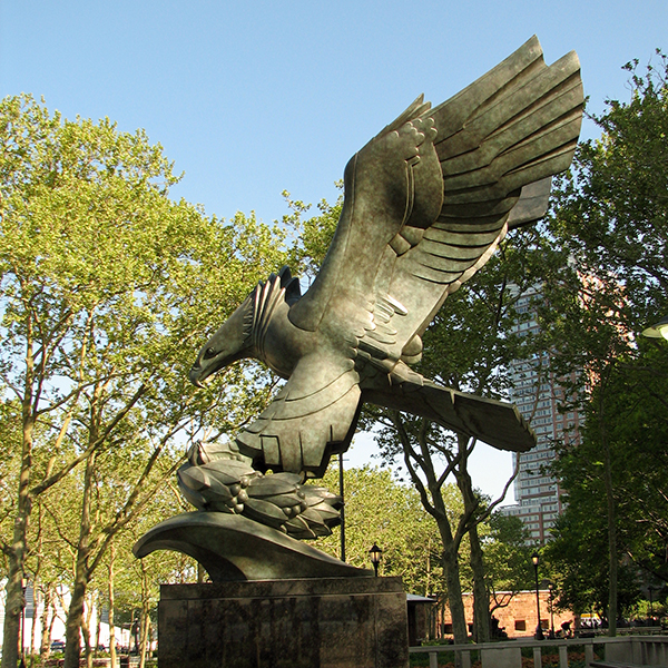 bronze eagle Battery Park War Memorial