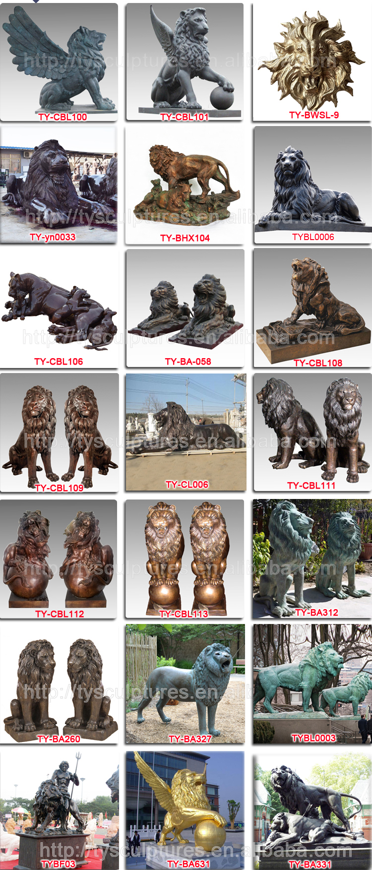 More bronze lion statue