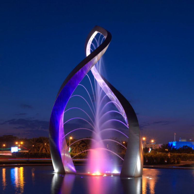 https://www.firststatue.com/large-size-arches-stainless-steel-fountain-sculpture-metal-modern-water-feature-product/
