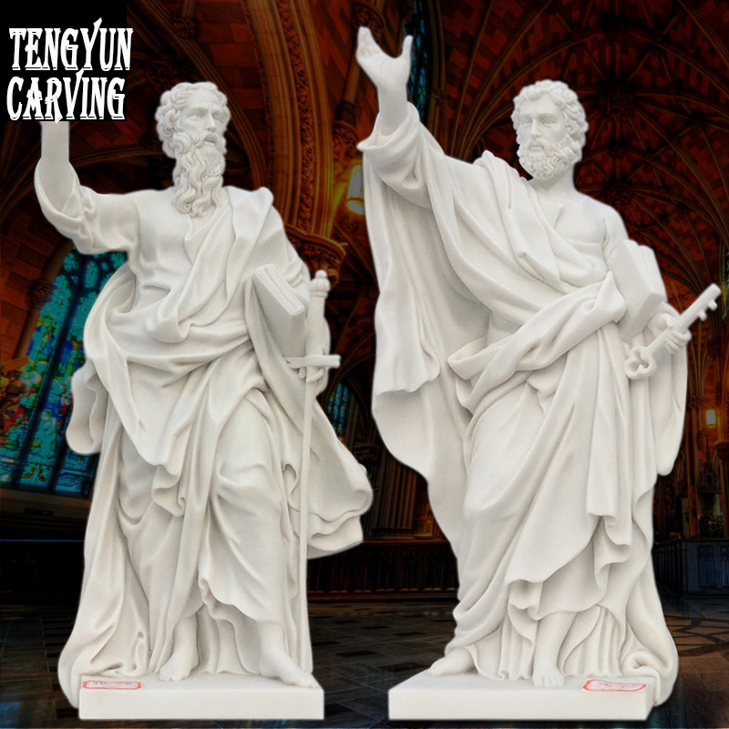 Garden Home Decor Life Size Church Decorative Holy Figure Marble Male Statue For Sale (1)