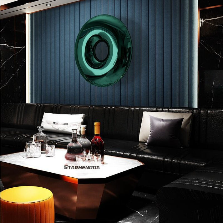 Outdoor decorative polished large size donuts stainless steel sculpture for sale (2)