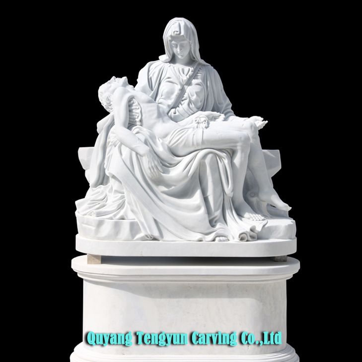 Large Size Marble Pieta Statue Religious Catholic Statue (7)