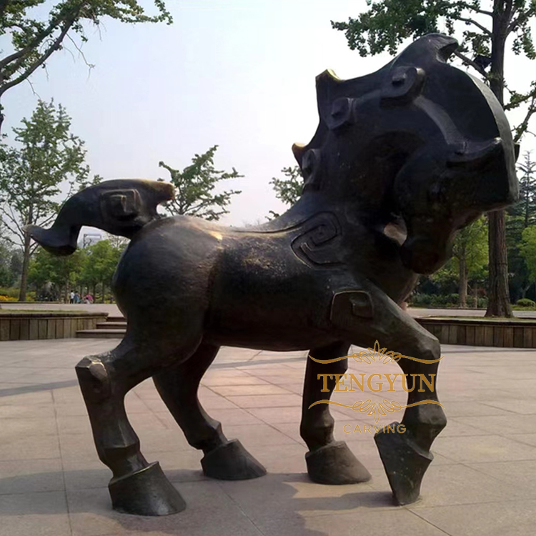Bronze zodiac sculpture horse(3)