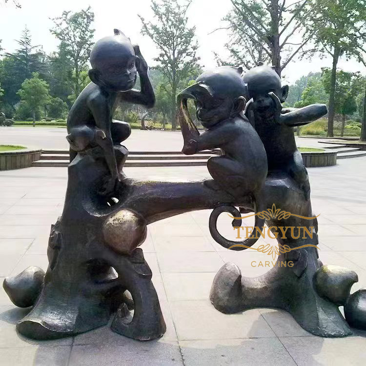 Bronze zodiac sculpture monkey(9)
