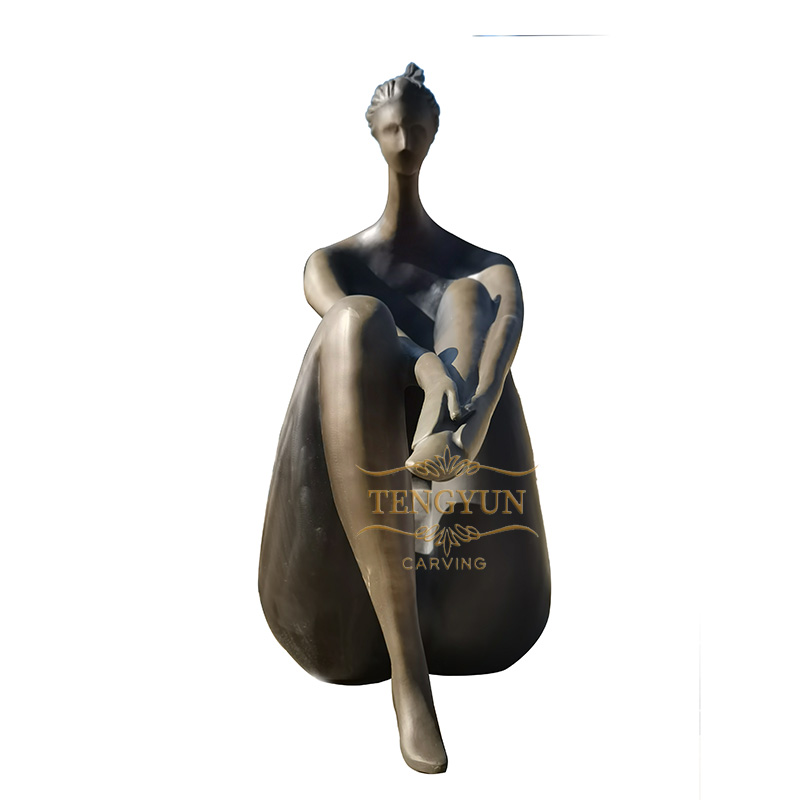 TENGYUN bronze abstract lady statue (3)