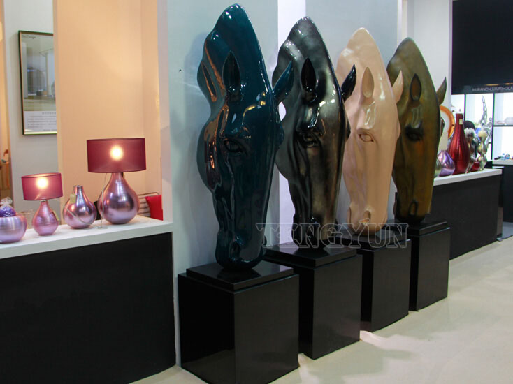 famous large size fiberglass horse head sculpture (1)