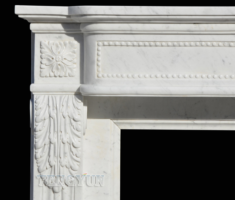 Interior Decoration Heating Italian Carara White Marble Fireplace Living Room Stone Medallion Fireplace China Factory (5)