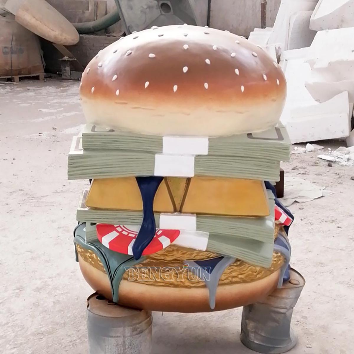 Interior Decorative Large Fiberglass Hamburger Sculpture (4) 1
