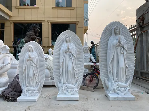 Marble Our Lady Of Guadalupe statue