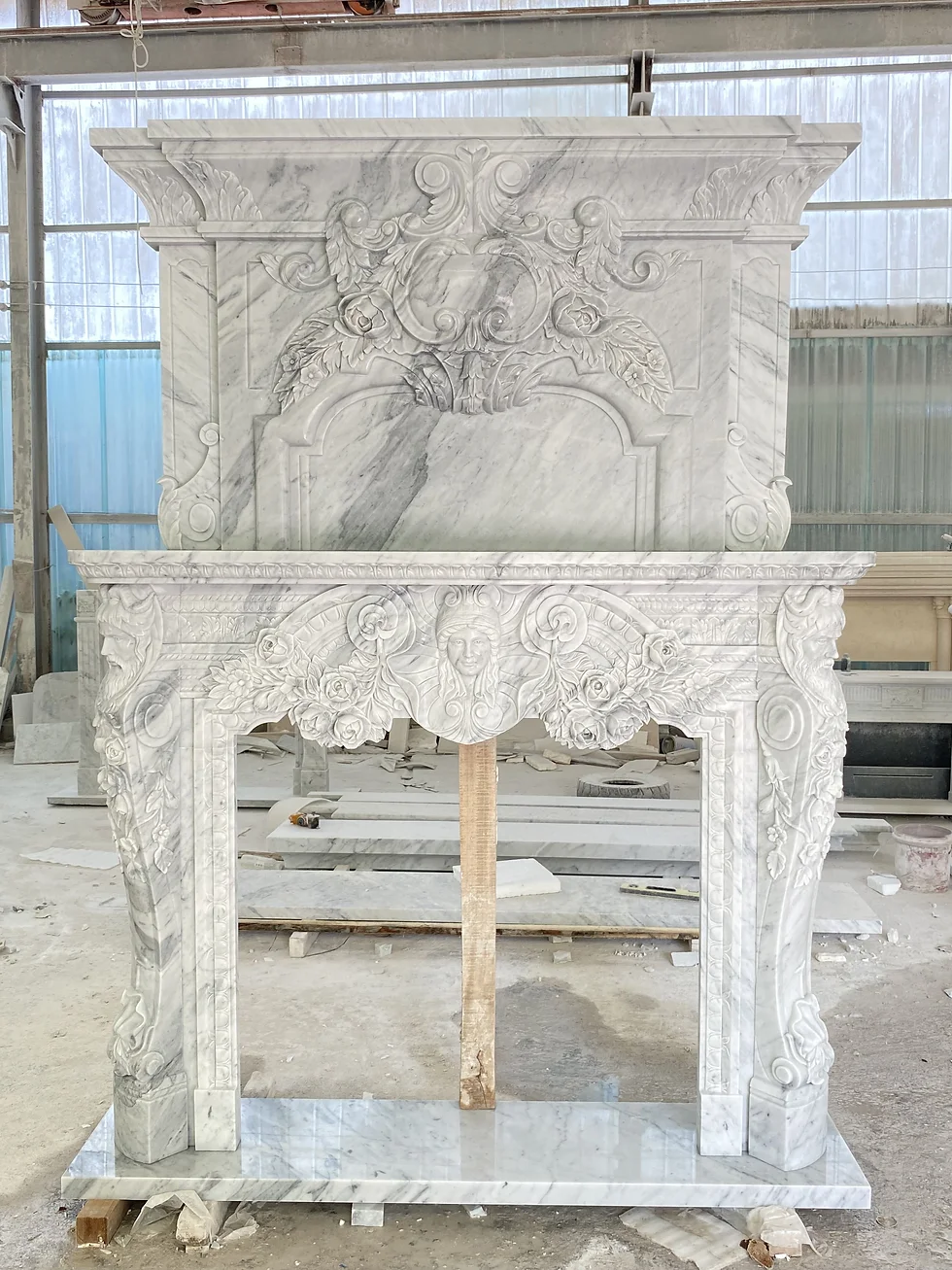 stone fireplace mantel
