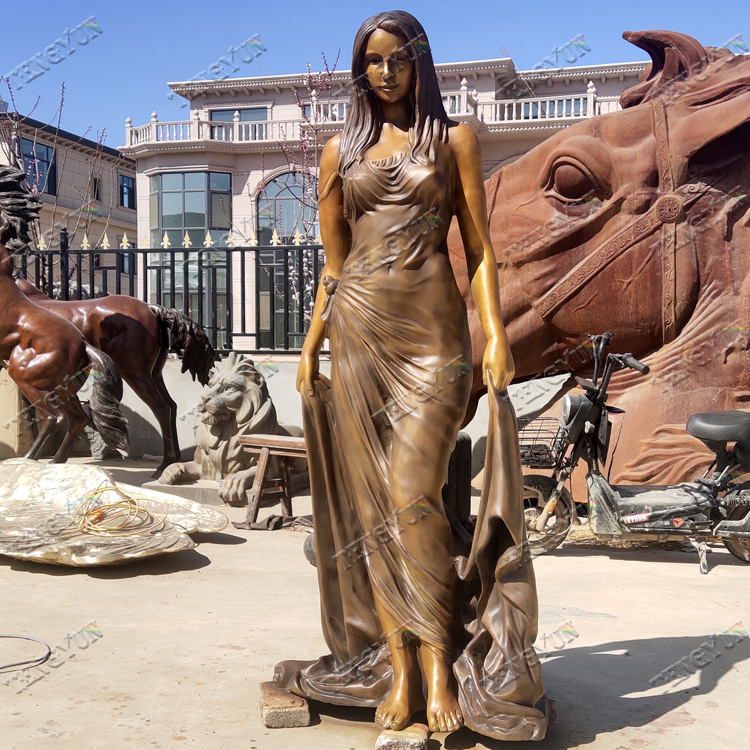 Famous people female statues with customized lady face bronze statue (2)