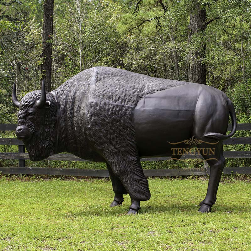 bronze bison sculpture