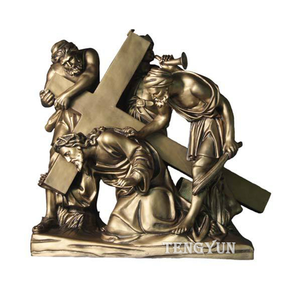 bronze 14 stations of cross statues (1)