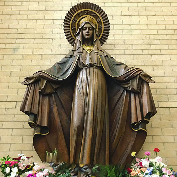 bronze mother Mary statue