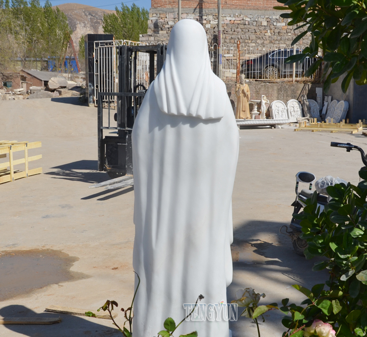 Life Size Christianity Church Decorative Basilica icon of the Virgin Mary Marble Blessed Mary Statue (4)