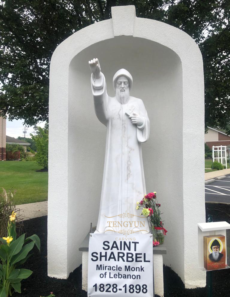 Life Size Marble Statue Of St Charble Religious Sculpture For Sale (1)