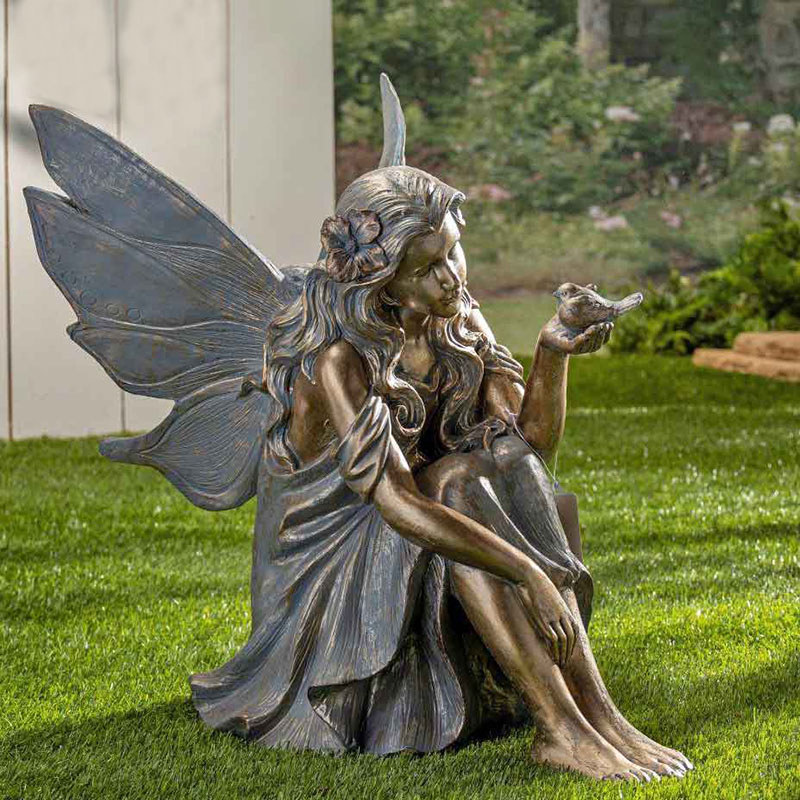 Bronze-Fairy-Statue-Garden-Antique-Sculpture