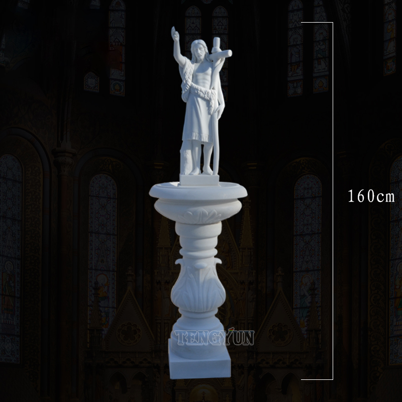 marble angel statue water fountain (1)