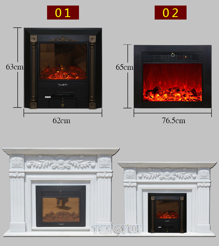 natural white marble fireplacel