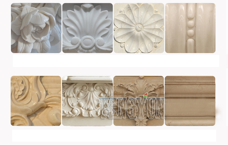 Marble Fireplace European Rose Flower Stone Mantel For Villa Living Room Interior Decoration (10)