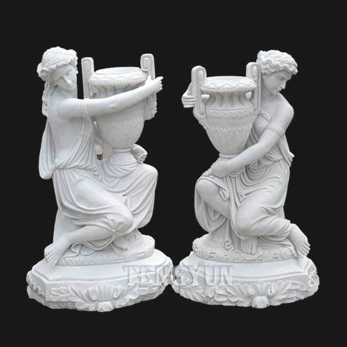 life-size-outdoor-large-white-marble-planter-for-garden-decor-with-maiden-for-sale