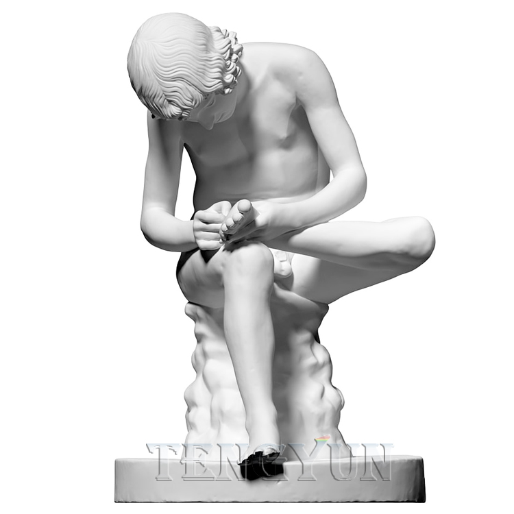Marble statue boy with thorn (5)