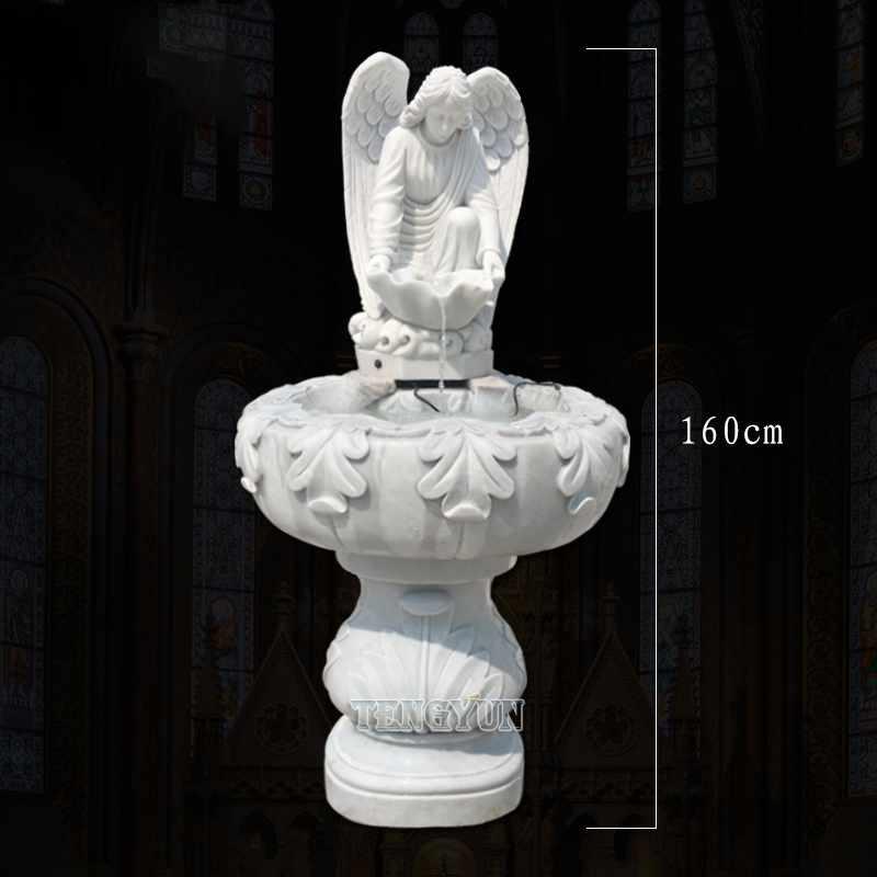 marble angel statue water fountain (3)