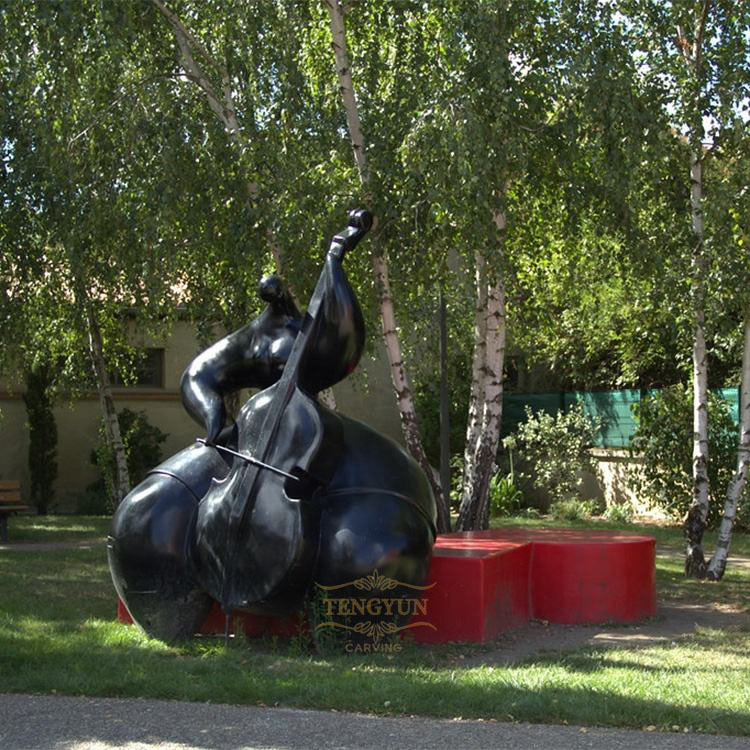 Tengyun Carving bronze fat woman statues (4)