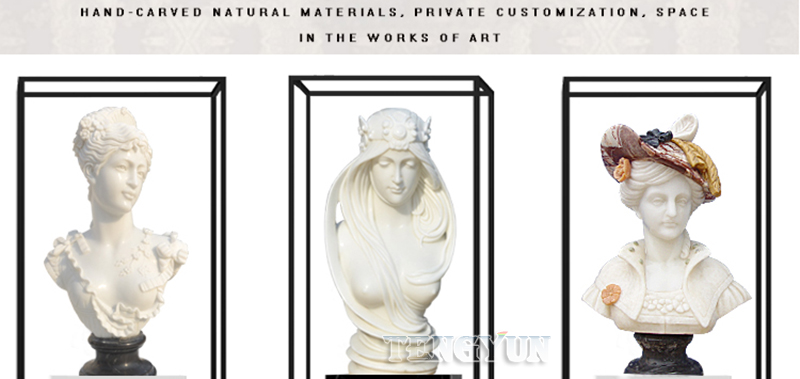 Multi-Color Marble Female Bust For Table Decoration Stone Lady Busts Price (5)