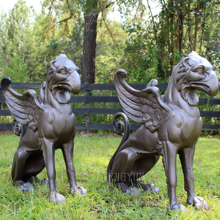 bronze gargoyle griffin statue (3)