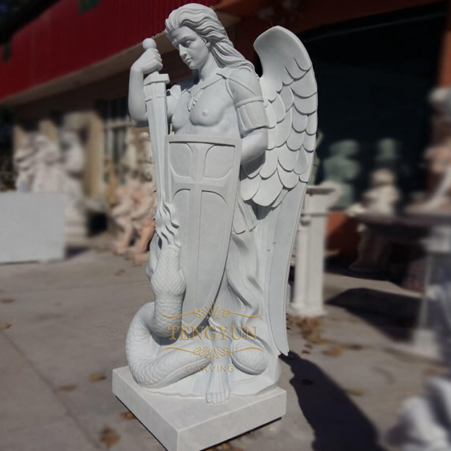 marble religious statue St. Michael The Archangel  (1)
