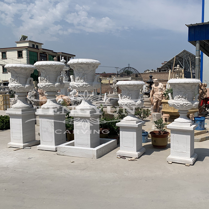 natural white marble flowerpots (2)