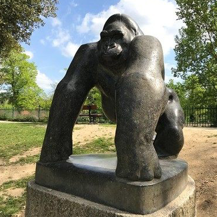 Bronze gorilla sculpture