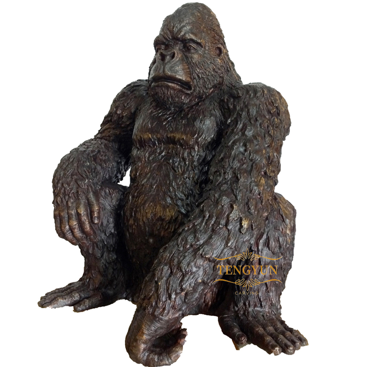 Large size metal craft home decoration bronze gorilla statue garden decor gorilla sculpture