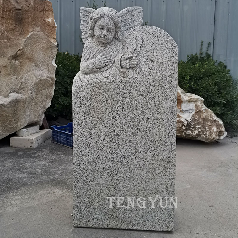 granite little angel statue gravestone