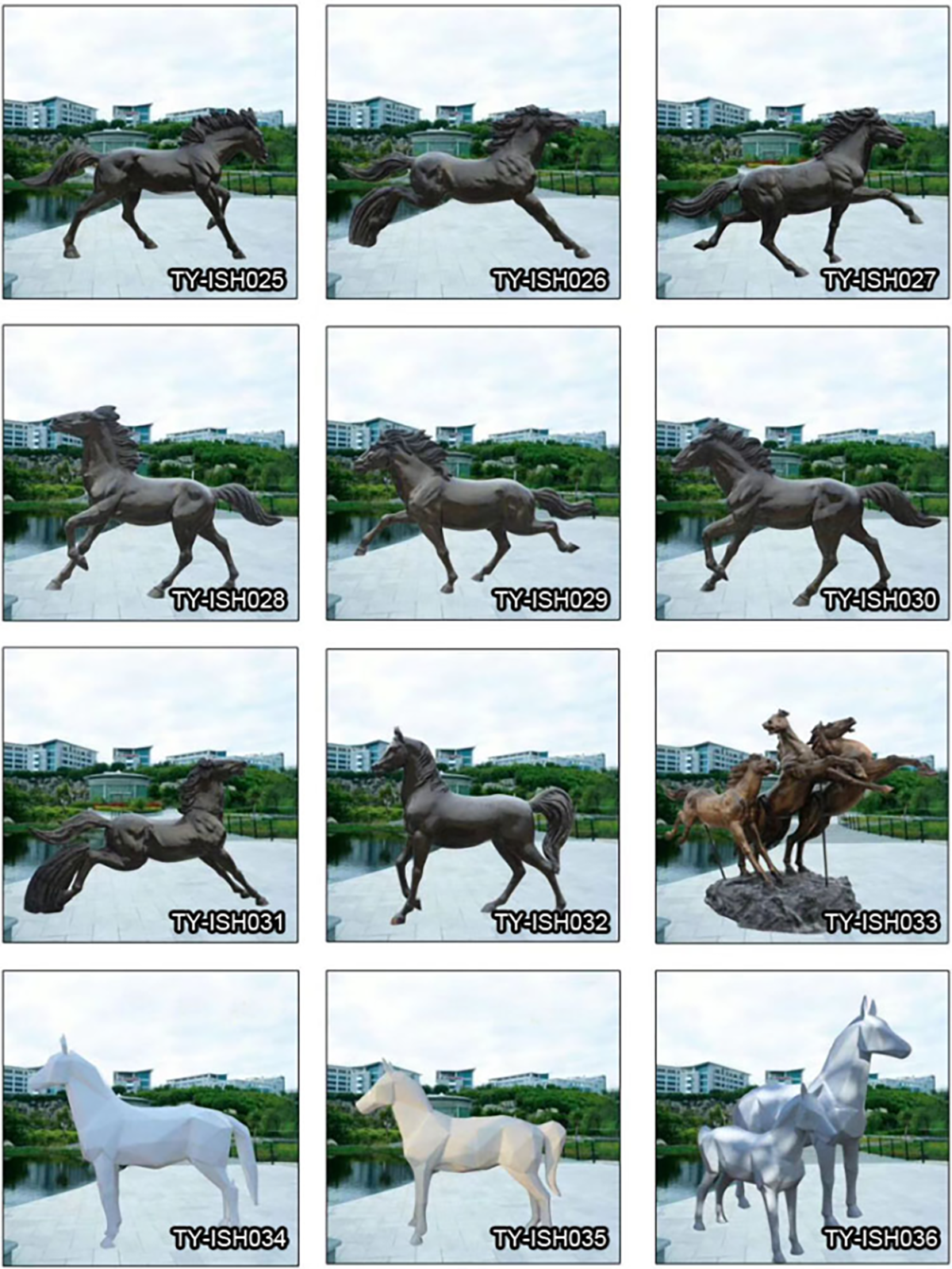 Outdoor Life Size Horse Garden Fiberglass Scu (10) 1