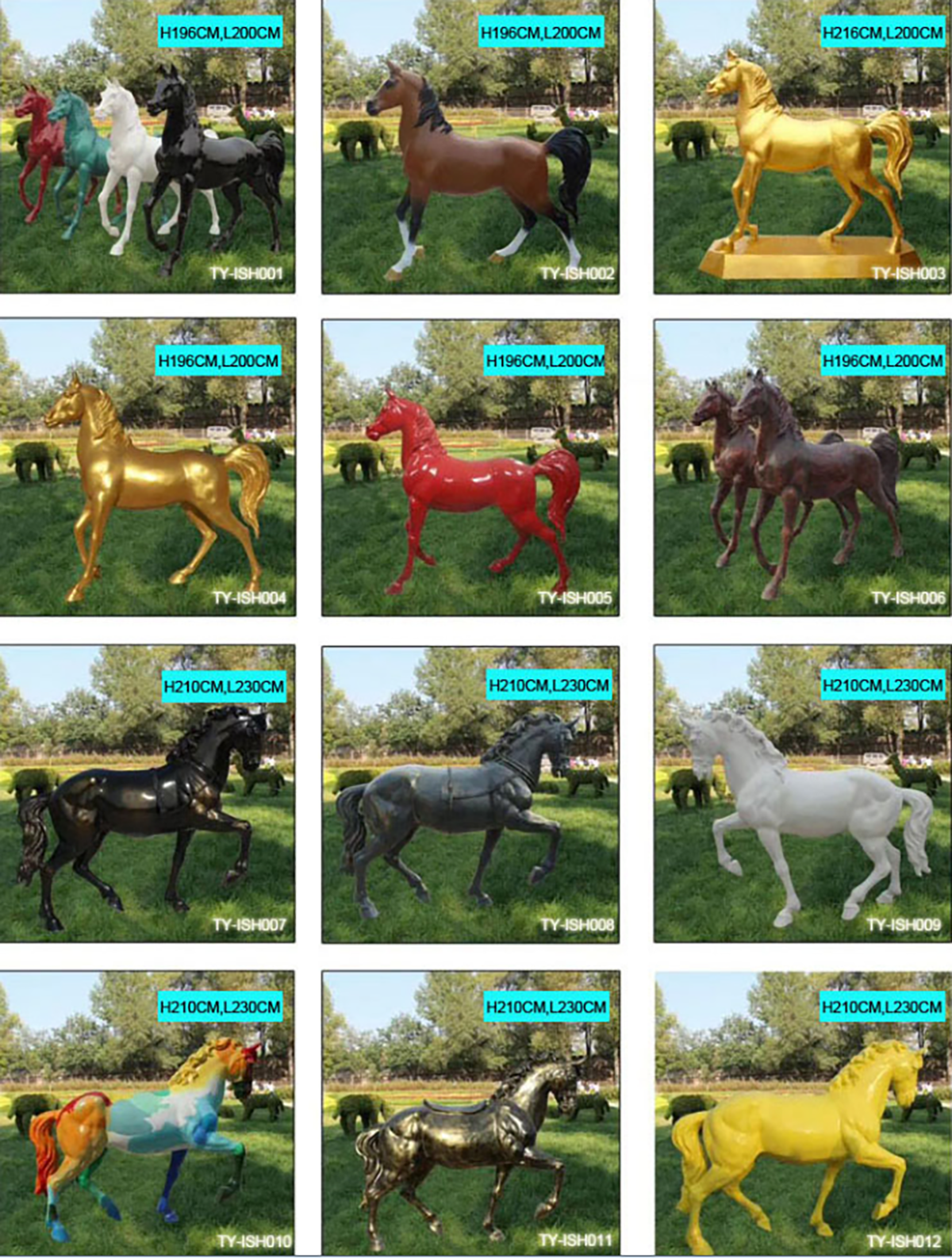 Outdoor Life Size Horse Garden Fiberglass Scu (9) 1