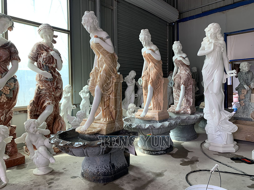 marble female girl statue