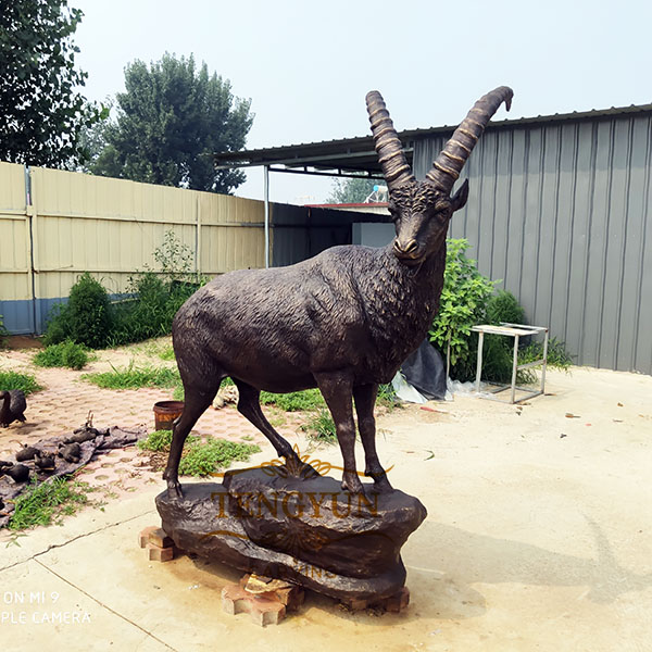 bronze garden goat