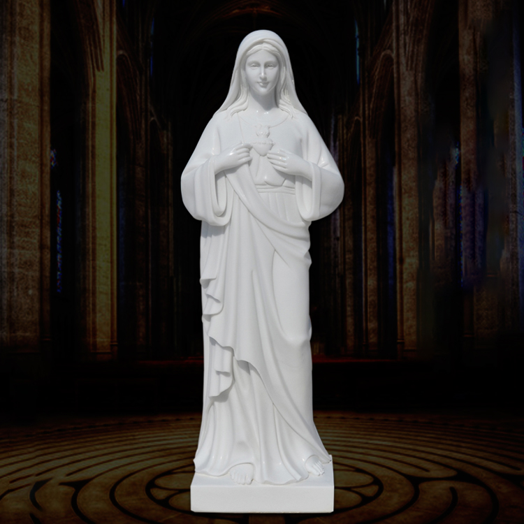 Marble Our Lady of Lourdes statue (1)