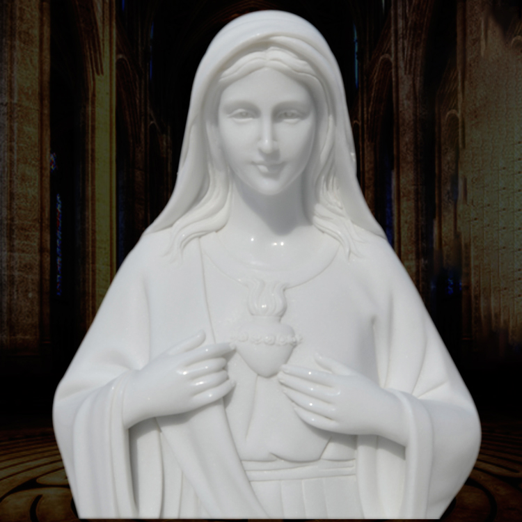 Marble Our Lady of Lourdes statue (5)