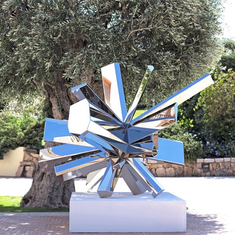 Custom Famous Sculpture Arik Levy Rock Growth Stainless Steel Mirror Polished Abstract Art Sculpture