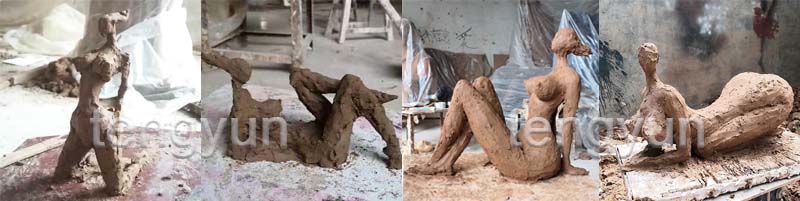 TENGYUN Designed A Group Of Modern Abstract Female Statues